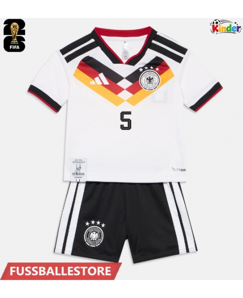 Günstige Deutschland Aleksandar Pavlovic #5 Heimtrikotsatz Kinder WM 2026 Kurzarm (+ Kurze Hosen)